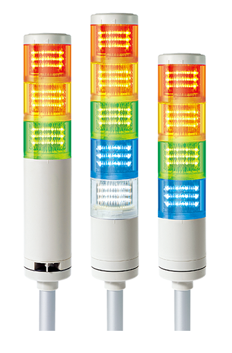 60mm Tower / Stack Light, Clear Style, 24VDC - Red, Green, Blue, Buzzer - Qlight