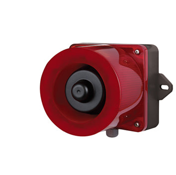QWCD50 LED STROBE SIGNAL & ELECTRIC HORN COMBO, RED, 24VDC